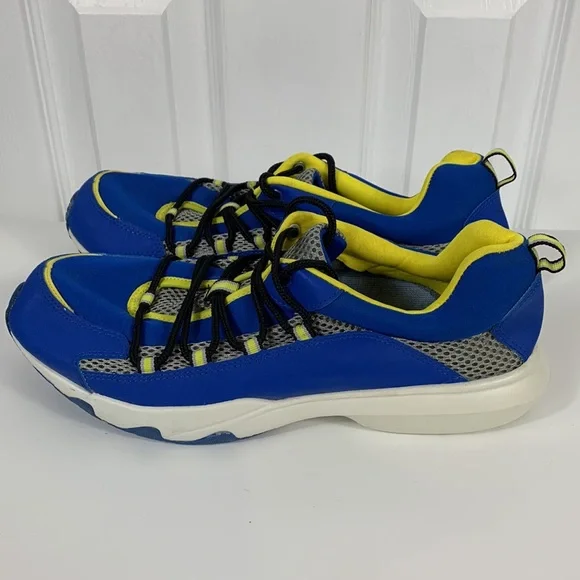 Sand n Sun blue and yellow mens water shoes size 9.5. Has hard bottom - Picture 2 of 7